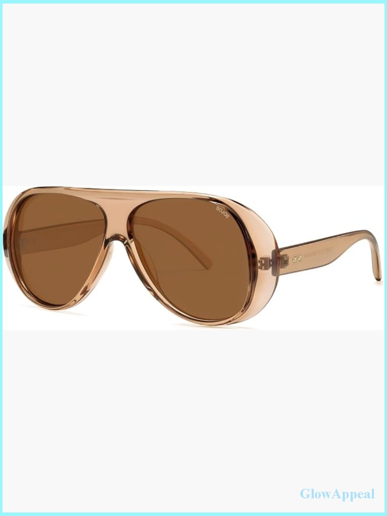 Retro Oversized Aviator Square Sunglasses Polarized Uv400 Women Men